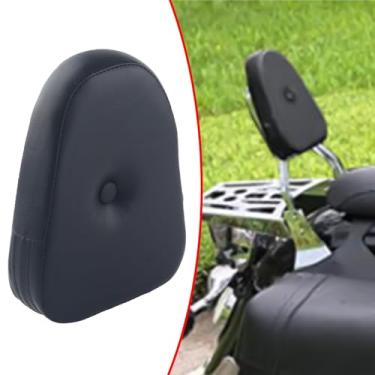 Imagem de FINMOKAL Almofada universal para motocicletas pretas de passageiro Sissy Bar compatível com motocicletas Harley Honda Suzuki Kawasaki