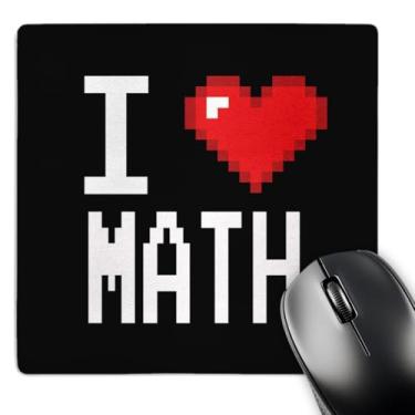 Imagem de 3dRose Mouse pad LLC 20 x 20 x 0,63 cm, pixels pixelados Geeky Old School 8 Bit I Heart I Love Math (mp_118912_1)