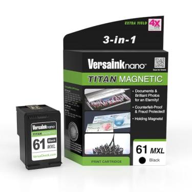 Imagem de VersaInk - Cartucho de tinta preta Nano 61 MXL Titan-Magnetic (MICR 3 em 1) de substituição de HP 61 e 61 XL, funciona com HP Deskjet 3510, 1010, 3050, 3050A, 3000, 1000, 2540, Envy 5530, 4500,