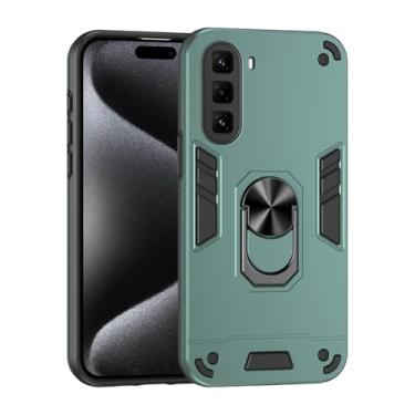 Imagem de Pzwoxukhov Compatível com Infinix Hot 50 Pro+ 4G, compatível com Infinix Hot 50 Pro Plus 4G suporte embutido para carro magnético à prova de choque e antiqueda, capa verde