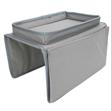 Imagem de Sofá Braço Tv Organizador de Controle Remoto Poltrona Saco Com Suporte Copo Bandeja Adequado para Sala Estar Quarto (Cinza)
