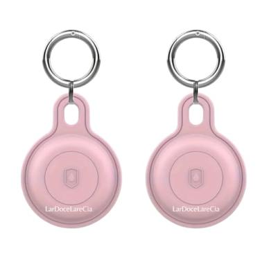 Imagem de KIT com 2 Capa Chaveiro Case Suporte Airtag Pet Capinha Compatível Com Apple AirTag, Capa Protetora Capinha Em Silicone Premium - ROSA