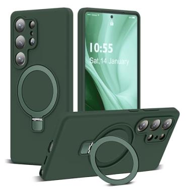 Imagem de SKYLMW Capa para Samsung Galaxy S2 Ultra com suporte magnético invisível [compatível com Mag-Safe] Testada contra quedas militares [proteção total da câmera] Capa de silicone S2 Ultra para mulheres e