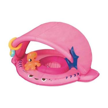Imagem de Boia Tubarão com Fralda e Para-Sol Sortida - Rosa - MOR