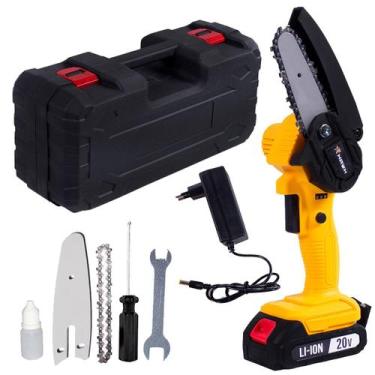 Imagem de Motoserra Elétrica sem Fio Mini Serra Elétrica Bateria de Lítio 20V co