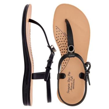 Imagem de Sandalia Ortopédica Feminina Confortavel Rasteira Terapia dos Pés, Pre