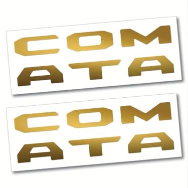 Imagem de Decalques de vinil à prova de intempéries UV da série Prime para porta-luvas e inserções de letras compatíveis com Toyota Tacoma 2016-2025 (ouro metálico)