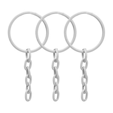 Imagem de Argola Batida Prata Para Chaveiro Com Corrente 23mm 1000 Peças (Branco)