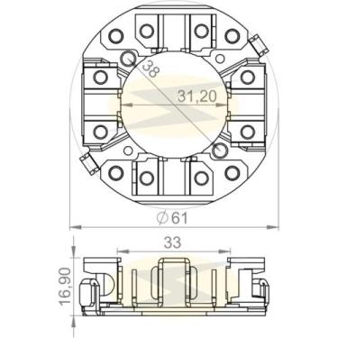 Imagem de Porta escova do motor de partida Honda Civic 2001 a 2008 - UNIFAP
