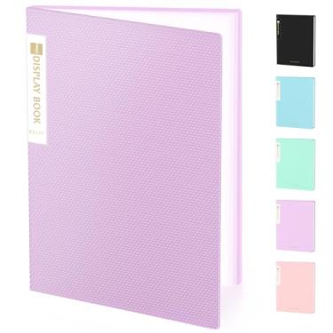 Imagem de Sooez Fichário de 18 bolsos com mangas de plástico 21,5 x 28 cm, pasta de portfólio de arte resistente com protetores de folha transparentes, tela de 36 páginas, livro de apresentação para obras de