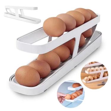 Imagem de Porta Ovos Organizador Bandeja Geladeira Dispenser 2 Andare 14 Ovos Au