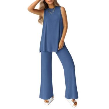 Imagem de Conjunto de Lounge Feminino PRETTYGARDEN 2 Peças - Azul Verão 2025