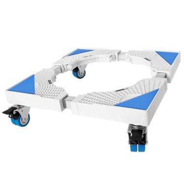 Imagem de DUPDMKIN Carrinho De Lavadora Portátil Ajustável Mini Suporte De Geladeira Máquina De Lavar Carrinho Com Freio Para Máquina De Lavar, Geladeira E Secadora (8 Rodas)