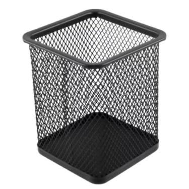Imagem de Porta Lápis Organizador e Caneta Aramado Quadrado Preto PREMIUM