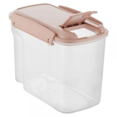 Imagem de Pote Trava Quadrado Retangular de Plastico 1300ML - Clink, Rosa Claro