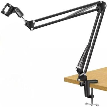 Imagem de Suporte Pedestal Mesa Microfone Flexivel e Ajustável 360º Braço Articulável Ideal para Podcast Gravação Live Youtube Streamer Premium