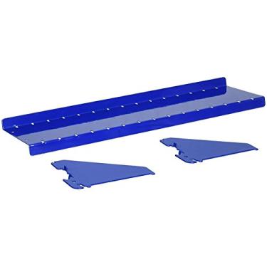 Imagem de Wall Control Prateleira de 10 cm de profundidade para montagem de prateleira Pegboard e placa de ferramentas ranhurada - Azul