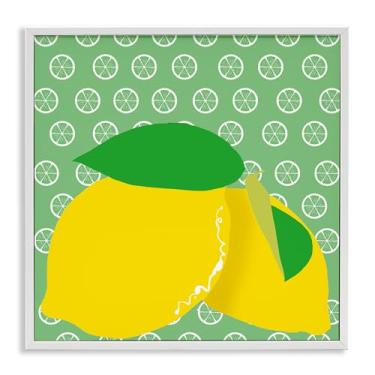 Imagem de Stupell Industries Design de arte de parede giclée emoldurado branco limão brilhante por Daniela Santiago, 12 x 12