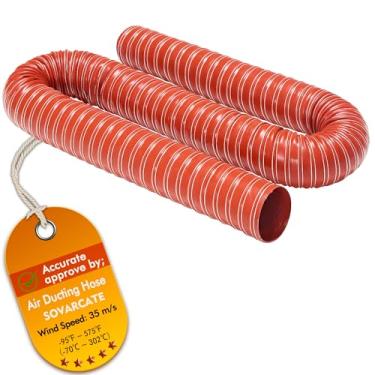 Imagem de Aquecedor de duto de ar de silicone tubo de mangueira de resistência flexível para equipamentos industriais, mangueiras de duto industrial vermelho 2 pol (51 mm), 3,3 pés (1 m)