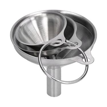 Imagem de Funis de Aço Inoxidável, Pequenos Funis para Encher Garrafas, Dispensador de Líquidos Integrados, Pequenos Funis de Cozinha para Transferir Líquido de óleo, Fácil Limpeza