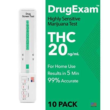 Imagem de Kit de teste de drogas de maconha altamente sensível THC 20 ng/mL de painel único - Teste de drogas de maconha com nível de corte de 20 ng/mL para detecção de qualquer forma de THC na urina até 45 dias (10)