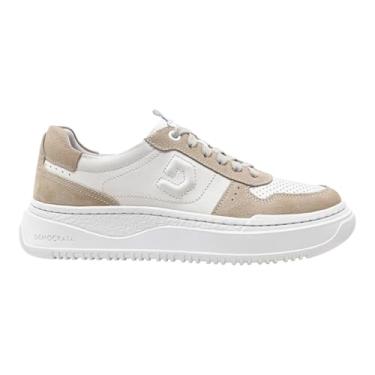 Imagem de Tênis Democrata Feminino Block Couro 616101 Bege/Off White