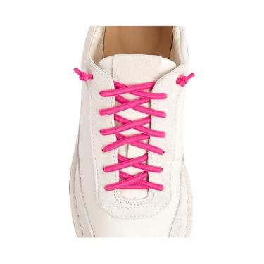 Imagem de VEILLEONG 2 pares de cadarços elásticos sem amarração para tênis, tamanho único para crianças e adultos, 2 pares, rosa vermelha