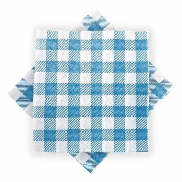 Imagem de Guardanapo De Papel Xadrez Azul Escuro 20cm X 21cm - 50 Unidades