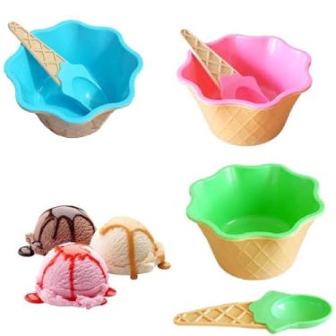 Imagem de 20 Potes De Sobremesa Casquinha De Sorvete C/Colher 250ml