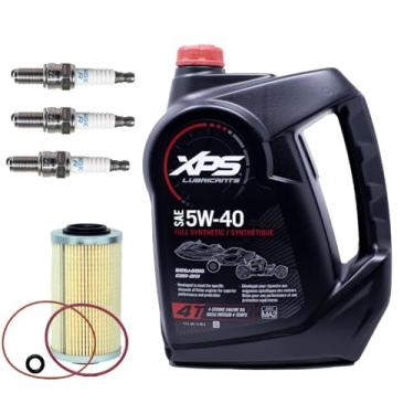 Imagem de Kit de troca de óleo Edwards serve para todos os SeaDoo 2002+ 4-TEC 130/155/185/215/255/260hp GTX RXT RXP RXP-X RXT-X GTI com 1 galão de óleo XPS 5W40, filtro de óleo 4-TEC, anel de vedação