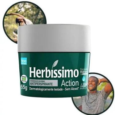 Imagem de Desodorante em Creme Antiperspirante Action Herbíssimo 55g - Herbissim