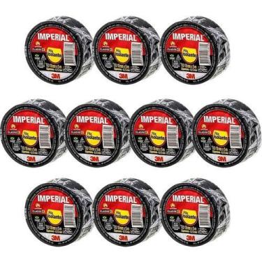Imagem de Kit 10 Fitas Isolante Imperial 18mm x 5m Preta 3M