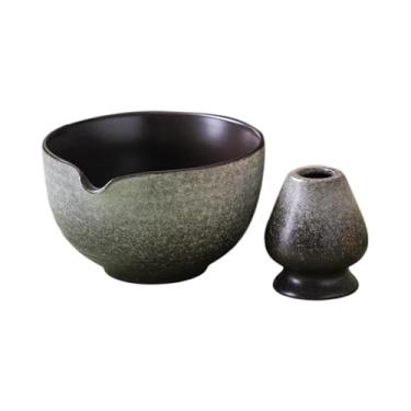 Imagem de ＫＬＫＣＭＳ Matcha Bowl com o titular do whisk 430ml, feito à mão, tradicional e retro Ceramic Matcha Cup para uma festa de jantar de férias no escritório em