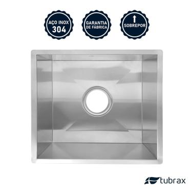 Imagem de Cuba Cozinha Gourmet 43x40 Sobrepor Aço Inox 304 Tubrax