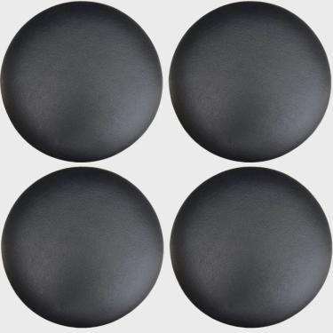 Imagem de Kit 04 Assentos Redondo Banqueta Cadeira Estofados Poltronas H02 Corino Preto 25 cm - Lyam Decor