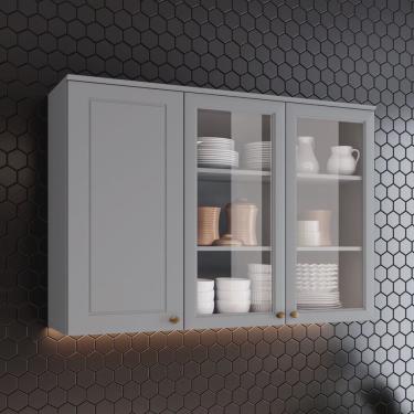 Imagem de Armário Aéreo 3 Portas 120cm Emily Espresso Móveis