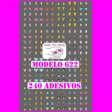 Imagem de 240 adesivos de unha 3D PRÉ PRONTO INFANTIL Bichinhos - 622 - Nails Ar