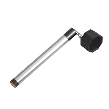 Imagem de LAKE OF FIRE Suporte de giz octogonal para taco de sinuca – Acessório de bilhar 2 em 1 com suporte de giz de piscina e ferramenta de ponta de taco prata