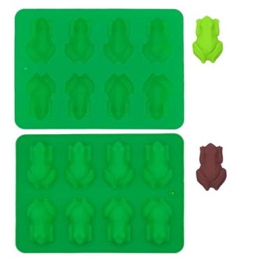 Imagem de Pacote com 2 moldes de silicone para sapo de chocolate, mini sapo 3D, moldes para chocolate, doces, gelo, sabonete, resina, artesanato, decoração