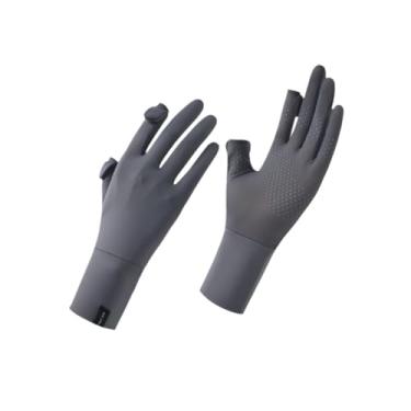 Imagem de Generic Luvas de proteção solar femininas que dirigem luvas de resfriamento não deslizam luvas de com tela de luvas solares para andar de pesca ao, Cinza Escuro