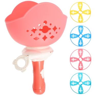 Imagem de Toyvian Brinquedo De Disco Voador Para Puxar E Lançar - Disco De Puxar De Mão Rosa Esportes Ao Ar Livre E Brinquedo Voador Divertido E Interativo Com Lançador De Disco Para Crianças A
