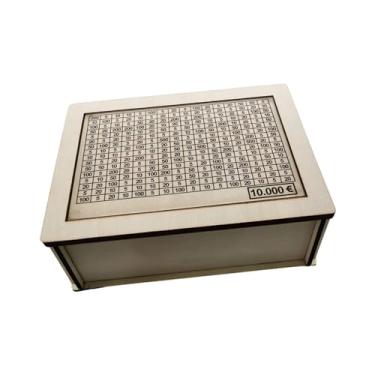 Imagem de Ｂｅｓｇａ Caixa de Dinheiro com Alvo Contador Prático Estável Reutilizável Caixa de Moedas Elegante Caixa de Armazenamento de Madeira Cofrinho para Adultos, B, Tamanho real