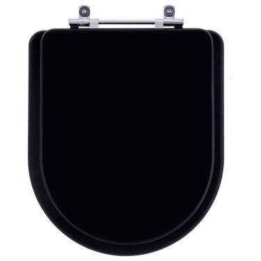 Imagem de Assento Sanitário Poliester Carrara Ebano Preto Fosco Para Vaso Deca