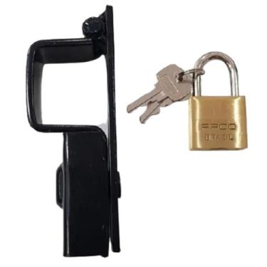 Imagem de Trava portão de garagem N3 de 3,5cmx5cm com cadeado 30mm - SABRA FERRA