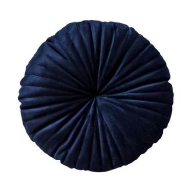 Imagem de Almofada Redonda Rendy em Veludo Várias Cores - Sem Marca, Azul Marinh