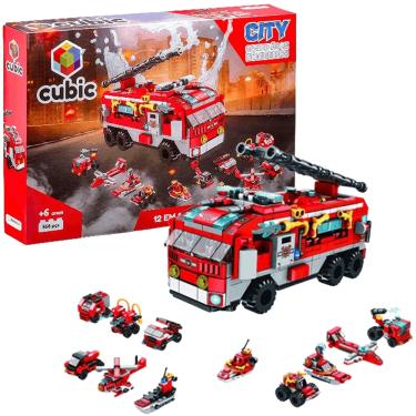 Imagem de Blocos de Montar Caminhão de Bombeiro Brigada de Incêndio