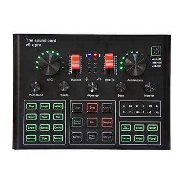 Imagem de AKALNNB Kit de placa de som, microfone condensador profissional, Bluetooth, placa de som de karaokê sem fio com suporte cantilever, configuração de estúdio de luz de preenchimento para gravação de