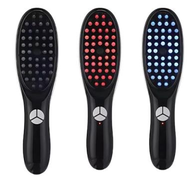 Imagem de Escova Capilar Laser Anti Calvície Queda com LED Vermelho e Azul Vaporização de Tônicos e Massagem Vibratória Infravermelha Tratamento Capilar Unissex Anti Inflamatório Estimula Crescimento do Cabelo e Fortalece Fios