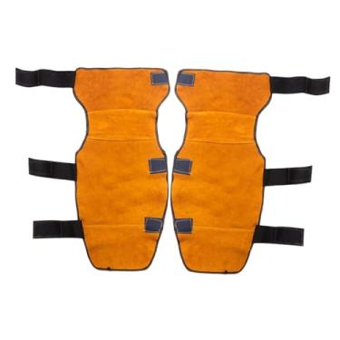 Imagem de harayaa 2 peças de soldagem perna cobre joelheiras anti deslizamento resistente à abrasão confortável caso protetor proteção perna para jardinagem, Laranja