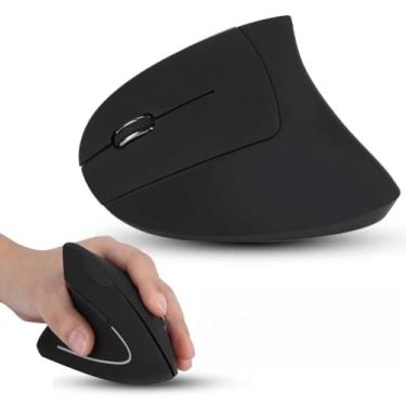 Imagem de Mouse óptico para Computador Portátil, Mouse Vertical Ergonômico Canhoto Com Receptor Nano Usb, Adequado para Canhotos